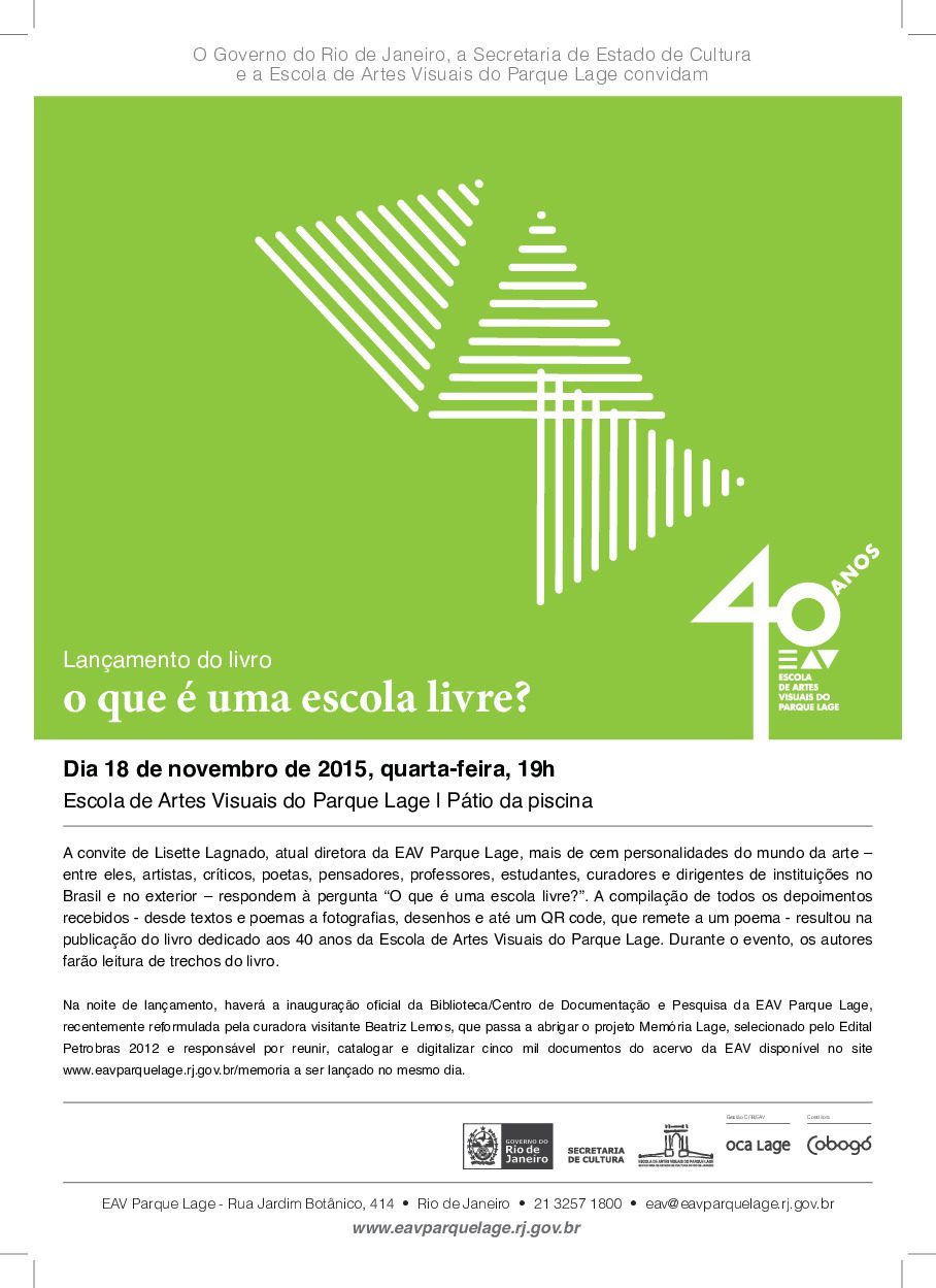 Cartaz De Divulgação Do Lançamento Do Livro, ‘O Que é Uma Escola Livre ...